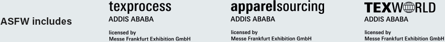 MF-logos ASFW includes texprocess Addis Ababa, apparel sourcing Addis Ababa, Texworld Addis Ababa - licenced by Messe Frankfurt